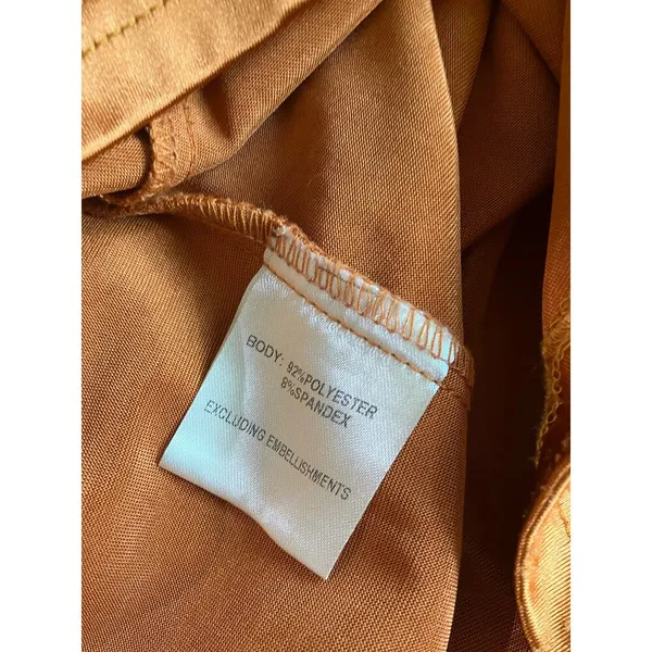 HELLO MOLLY Sunset Views Cutout Dress Size Small S US 4 Orange Copper STRETCHY - Image 6