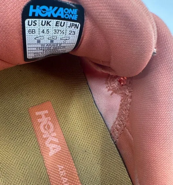 Hoka One One Arahi 6 Running Sneakers Womens Size 6B Pink/Orange 1123195-SBSCR‎ - Image 10