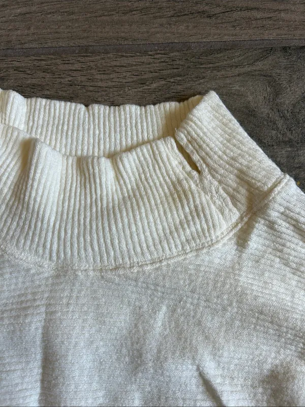 We The Free Cream Ribbed Mock Neck Sweater - Image 3