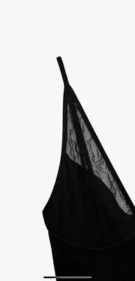 Zara Black Lace Bustier Slip Dress- Size Med - Image 2