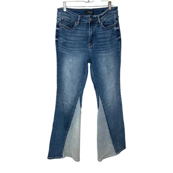 Judy Blue Georgia‎ Panel Flare Jeans Bell Bottoms Size 11/30 - Image 2