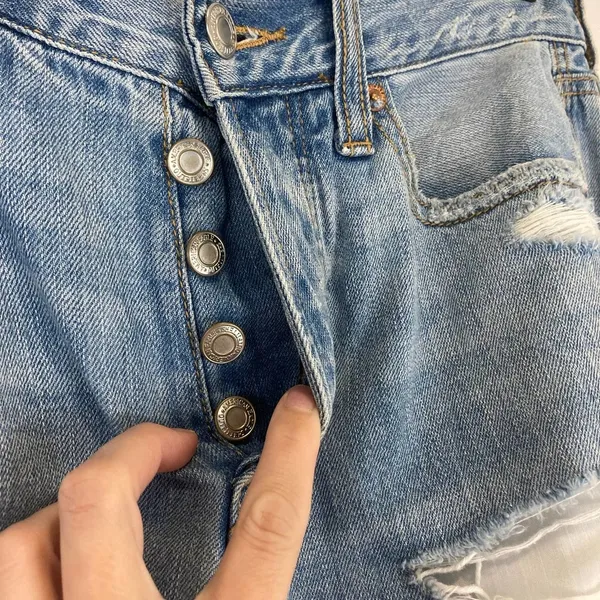 American Eagle Distressed Vintage Hi-Rise Skinny Jeans Size 4 X-Long - Image 4