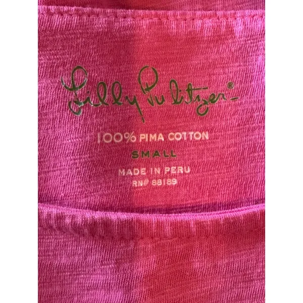 Lilly Pulitzer Dress Women Small Pink Pima Cotton‎ Slub Knit Casie Mini Tee Boho - Image 9