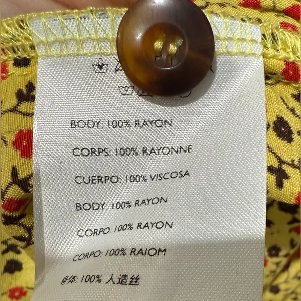 Faithfull the‎ Brand Raquel Yellow Floral Button Front Midi Dress 2 - Image 10