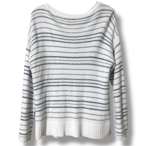 Chaps by Ralph Lauren women's size XL Blue and White Striped Sweater long sleeve - Image 9
