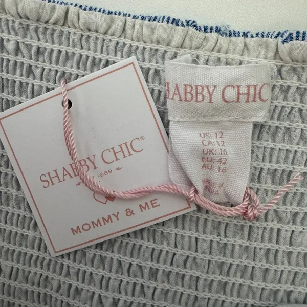 Shabby Chic Maxi Dress‎ Size 12 Blue White Striped Eyelet Lace NWT Cottagecore - Image 11