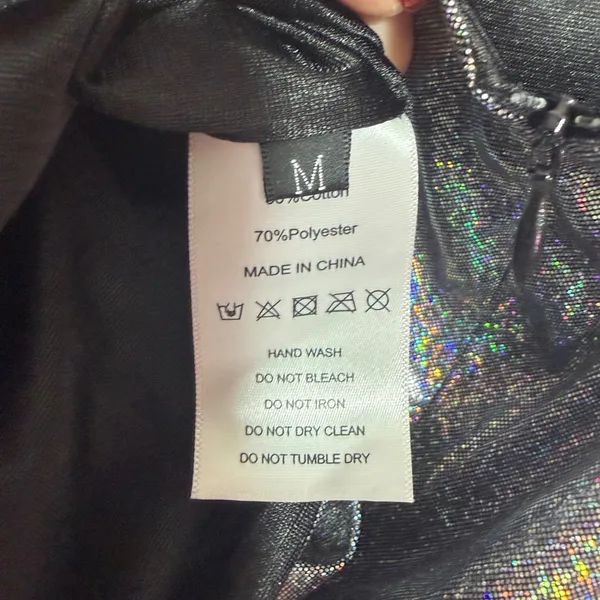 NWT Womens Silver Holographic Metallic Bodycon Party Midi Dress Medium - Image 6