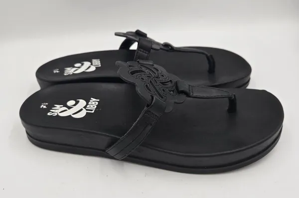 Sam & Libby Flip Flops Womens Size 7.5 Black Alexandra Thongs Summer Whimsygoth - Image 6