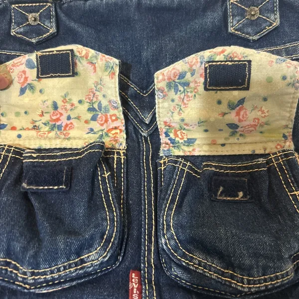 Levi's Denim Shoulder Bag/purse Rare Vintage With Interior Floral Design - Image 3