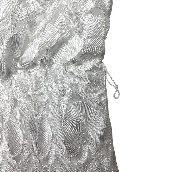 Poetry Strapless White Lace Mini Dress‎ Women's Large Bridal Wesern Strapless - Image 3