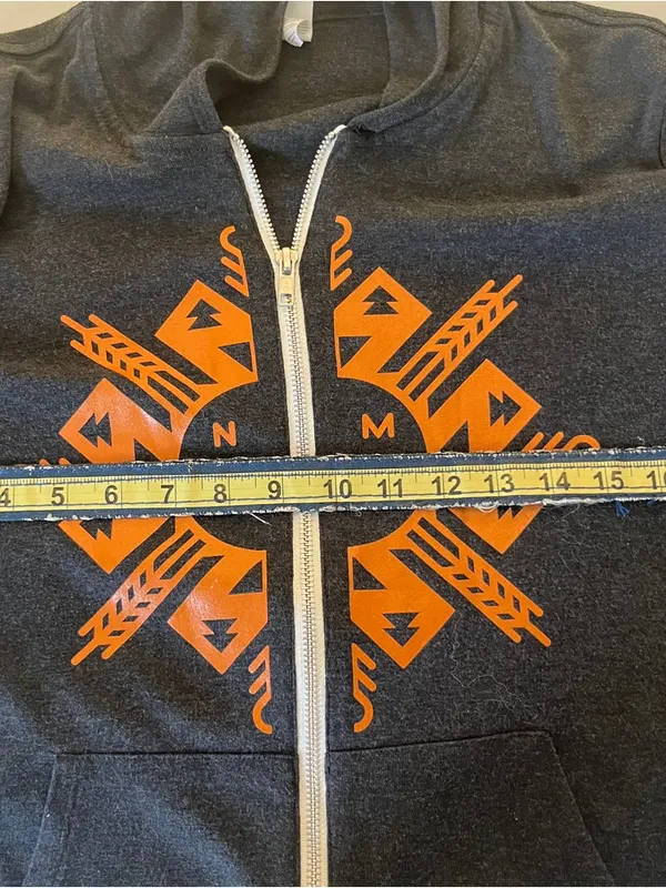 Black Graphic Zip Hoodie Medium Dreamcatcher Design Tribal Medium - Image 7
