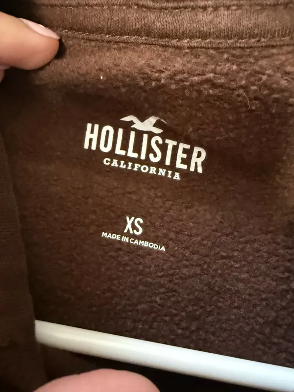 Brown Hollister Zip Up Hoodie - Image 2