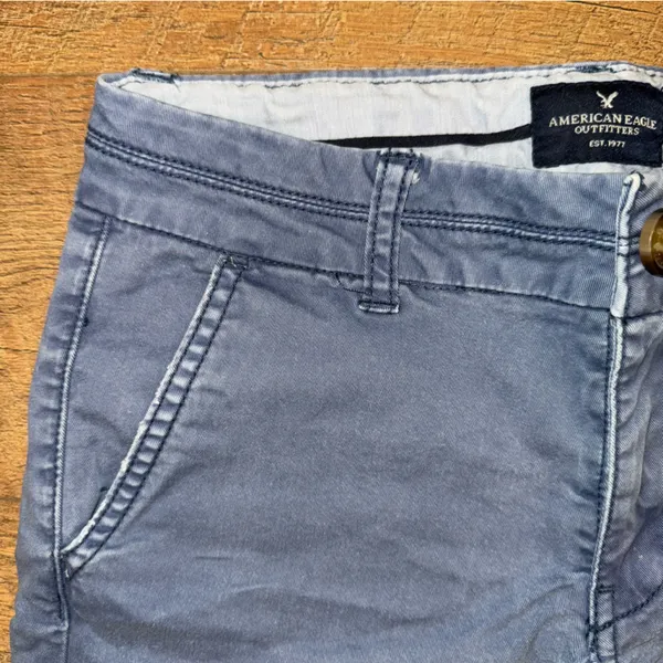 American Eagle Stretch Midi Khaki Shorts - Image 2