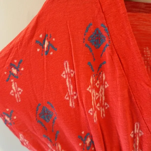 American Eagle Outfitters Large Vintage‎ Y2K Boho Coral Tribal Print Top - Image 3