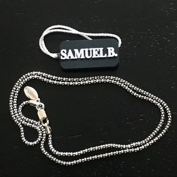 SAMUEL B Oxidized Sterling Silver Necklace Popcorn Chain 18 inches Brand New - Image 4