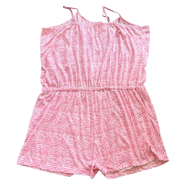 Pretty Secrets Romper 28/30 Pink Animal Print Adjustable Sleepwear New - Image 8
