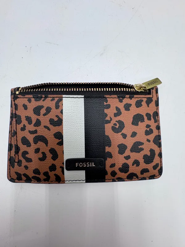 Fossil Leopard Print Satchel Crossbody Bag Wallet Card Holder Matching Set - Image 9