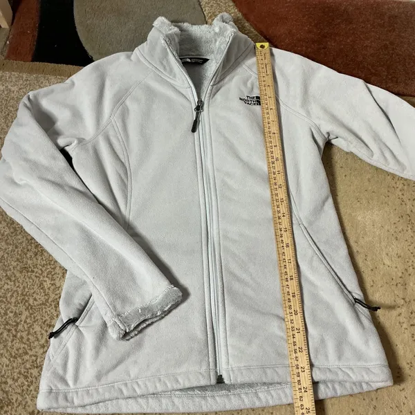 The North Face Osito Hybrid Full Zip Fleece Jacket Womens Small Gray Mock Neck - Image 3