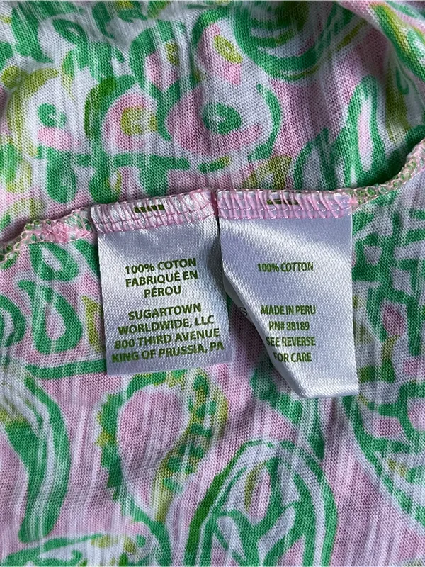 Lilly Pulitzer Etta V Neck top Mandevilla Baby Fins and Flippers resort vacay XL - Image 7