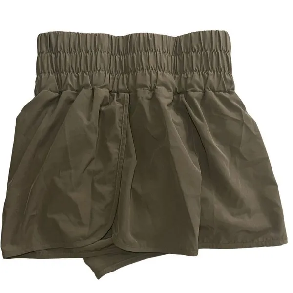 Athleta Womens High Waisted Athletic Shorts Green Medium - Image 3