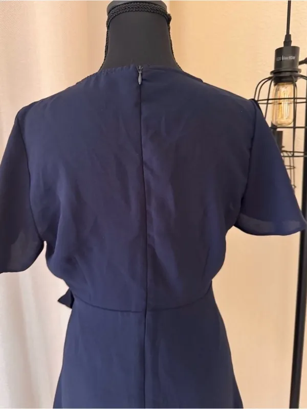 Altar’d State Navy Blue Wrap Dress M Flutter Sleeve Cocktail Party Dress - Image 7