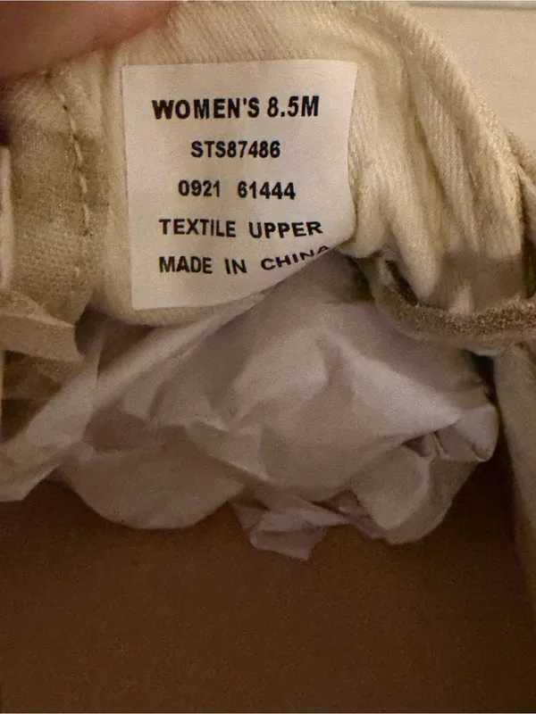 SPERRY Top Sider Slip-on Sneaker Women’s Size 8.5M Cream/Beige Canvas NEW Preppy - Image 3