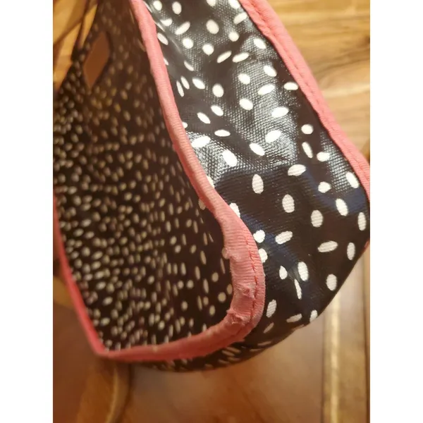 Fossil Keyper Coated Canvas Black & White Polka Dot Crossbody Purse Shoulder Bag - Image 7