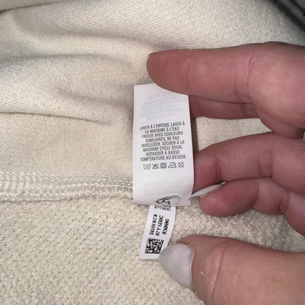 Aerie Sherpa Trim Sweatshirt Cream Crew Neck Long Sleeve Relaxed‎ Fit XS - Image 5