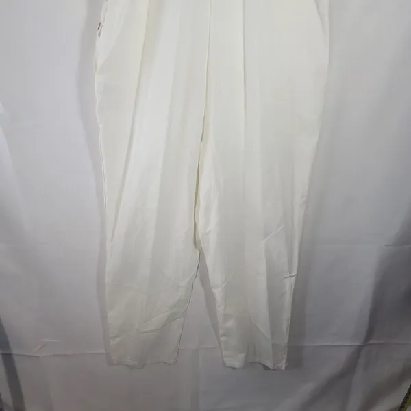 Stoney Clover Lane Target White Linen Blend Overalls with Gold Heart Hardware M - Image 12