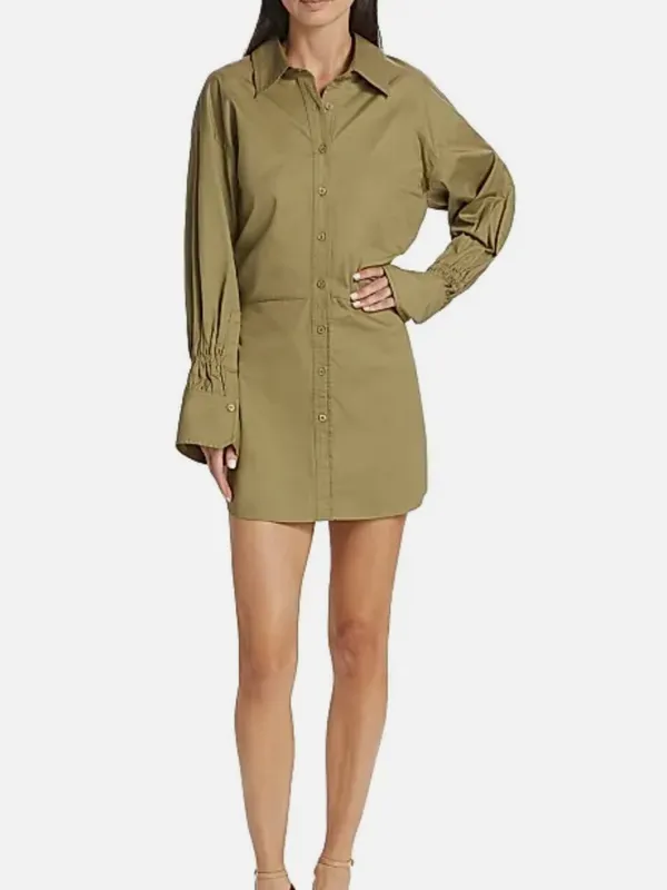 En Saison Sage Green Hardin Long Sleeve Shirt Dress - Image 9