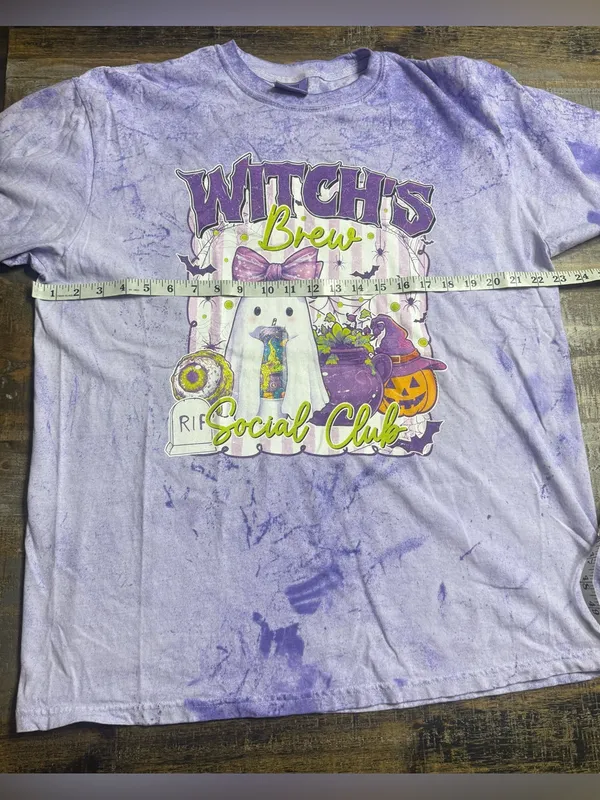 Comfort Colors Lilac Tie-Dye Witch's Brew Graphic Tee - Image 6