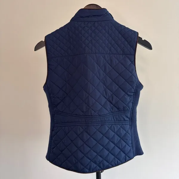 Quilted Vest‎ Navy Blue with Gold Zipper Women’s size-S - Image 2