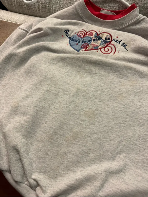 Vintage 90s Grandma Embroidered Crewneck Sweatshirt M&C Sportswear Grannycore Lg - Image 6