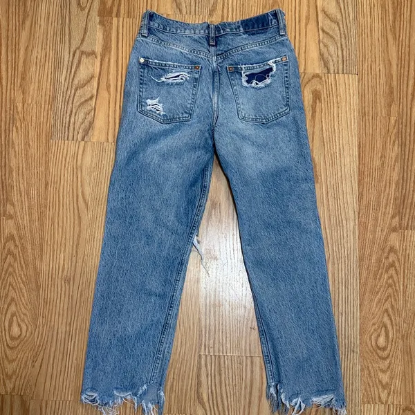 We the free Distressed Blue Denim Jeans - Image 3