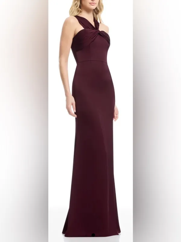 NEW Dress The Population Rosalia Sleeveless Dark Cherry burgundy Satin Gown Sz L - Image 3