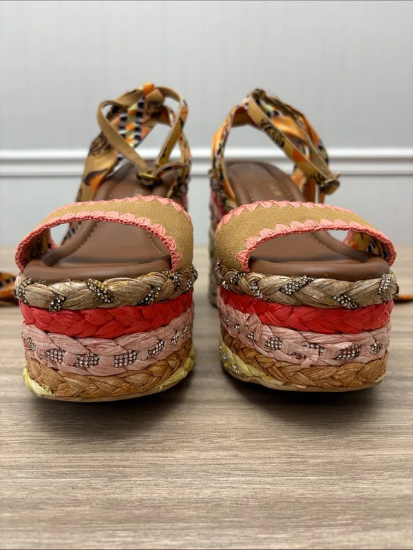 Kurt Geiger Chelsea Scarf Wedge Heel Women EU 37 US 7 - Image 12