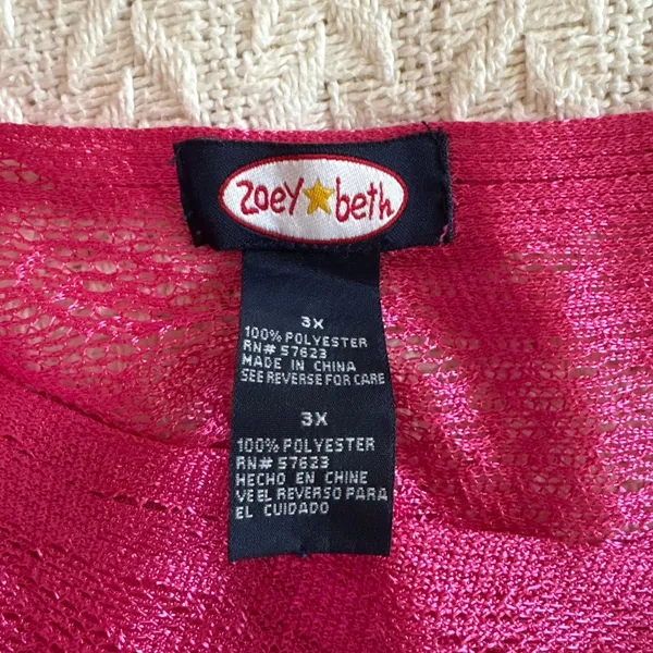 2000s Zoey Beth Pink Poncho Size 1X - Image 4