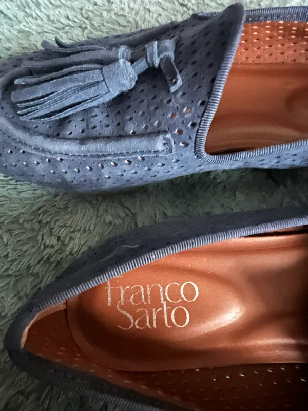 Franco Sarto Women’s Blue Suede Loafers Slip On Flats Shoes Size 6.5 - Image 2