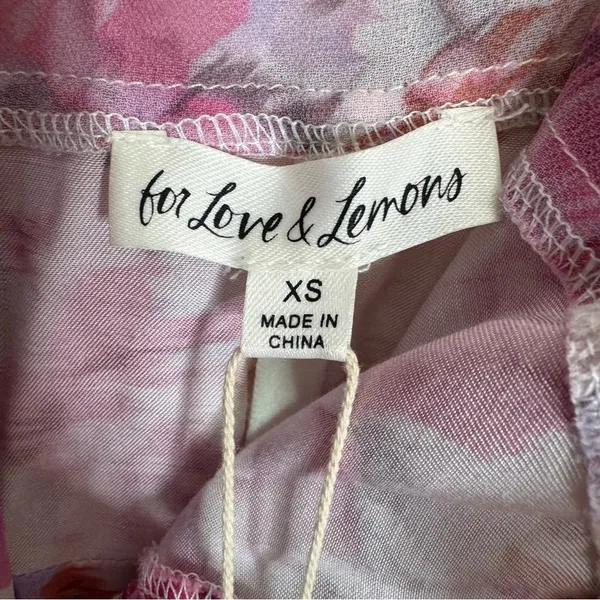 NWT For Love and Lemons Sofia Mini Dress Pink Floral Size XS - Image 8