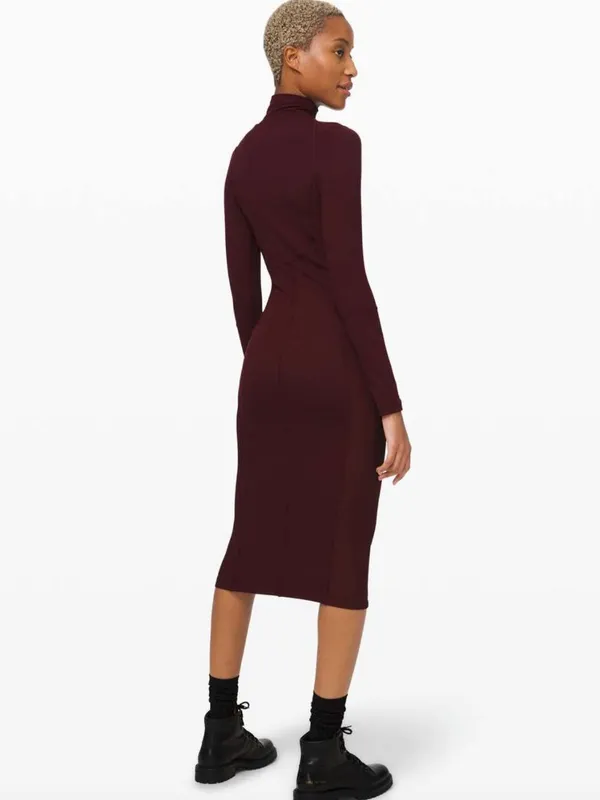 Lululemon Its Rulu Mock Neck Dress, Garnet - Image 3