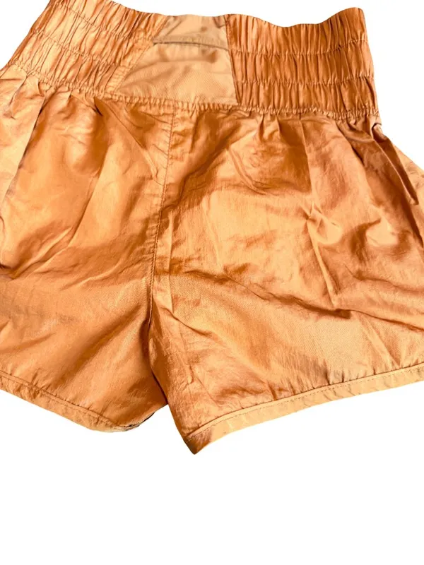 Free People Movement Rust Orange Smocked Dolphin Hem Shorts Boho X-Small Women's - Image 11