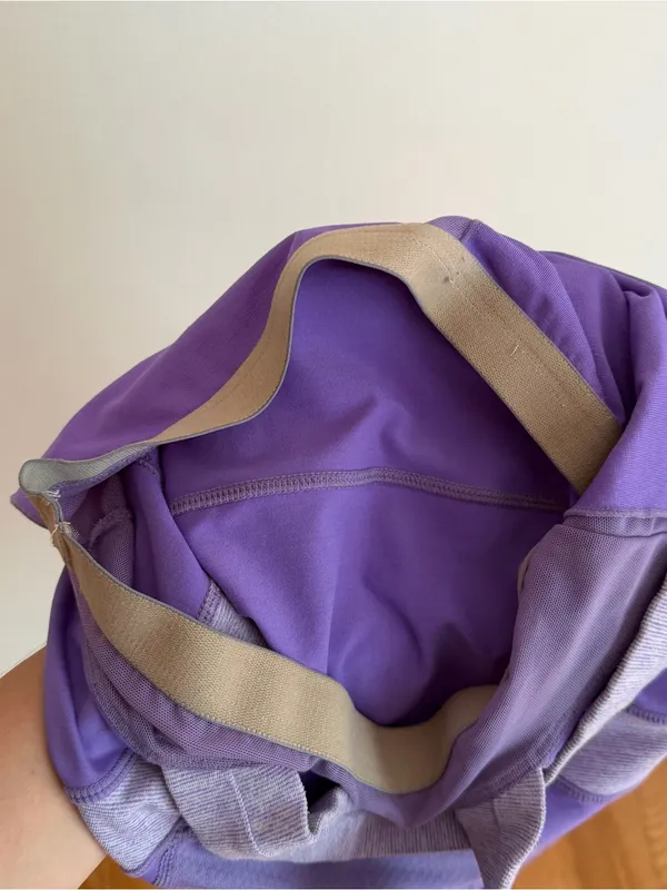 Lululemon Push Your Limits Tank Top Purple Heathered Straps Built In Bra Size 8 - Image 7