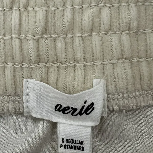 Aerie Ribbed Knit Solid Flare Leg Pants Cream Retro High Rise Seam Detail Size S - Image 6
