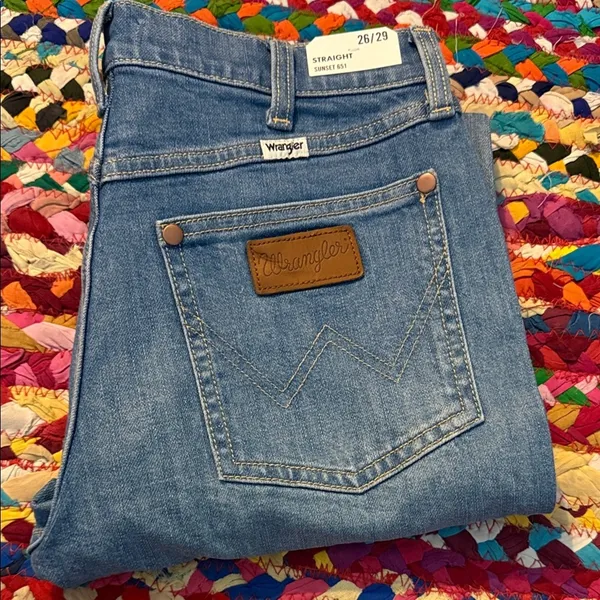NWT Wrangler Baby Blue Sunset Classic Straight 651 Western Rodeo Denim Jeans - Image 2