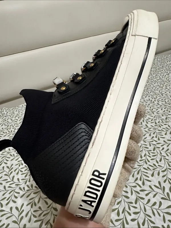 Christian Dior Black & White J'Adior Lace-Up Platform Sneakers - Image 7