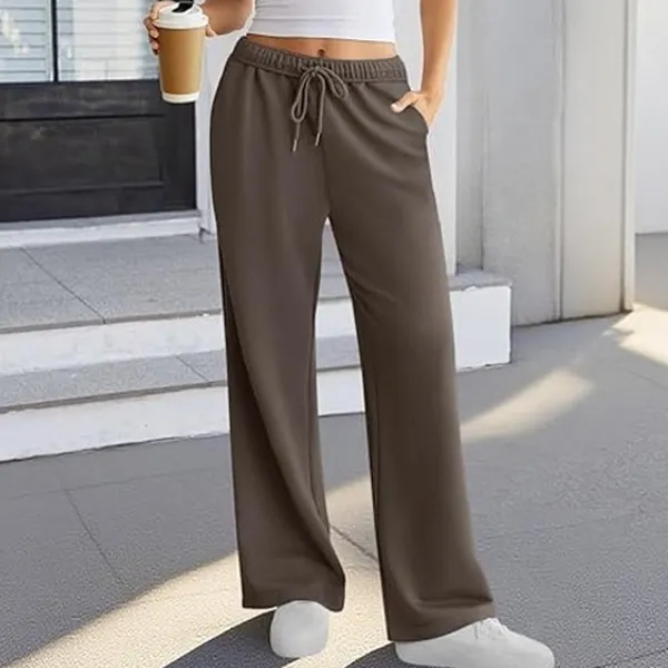 NWT ~ Women's Brown Front & Back Pocket Open Leg Activewear Sweatpants ~ XL - Image 2