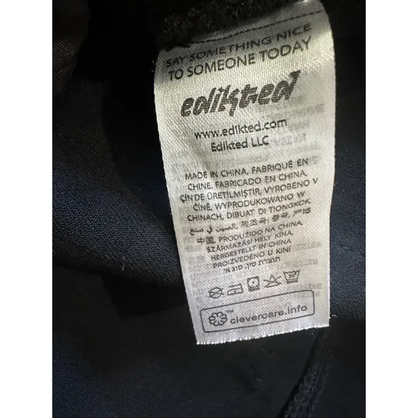 Edikted Black Coated Flare Leg High Waisted Pants Faux Leather Look Size S - Image 5