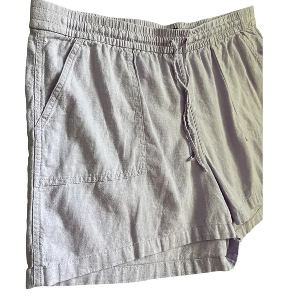 J. Crew Linen Blend Drawstring Shorts in Lavender Pockets Size Large‎ - Image 7