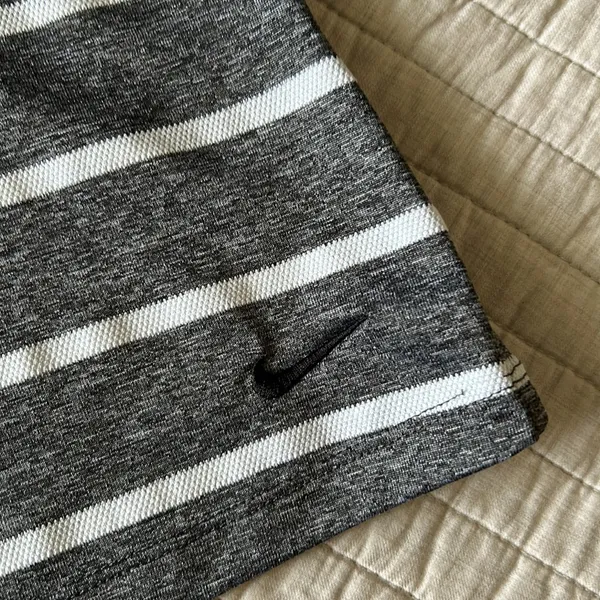Nike dryfit grey white striped polo sporty golf tennis athletic tank top S - Image 3