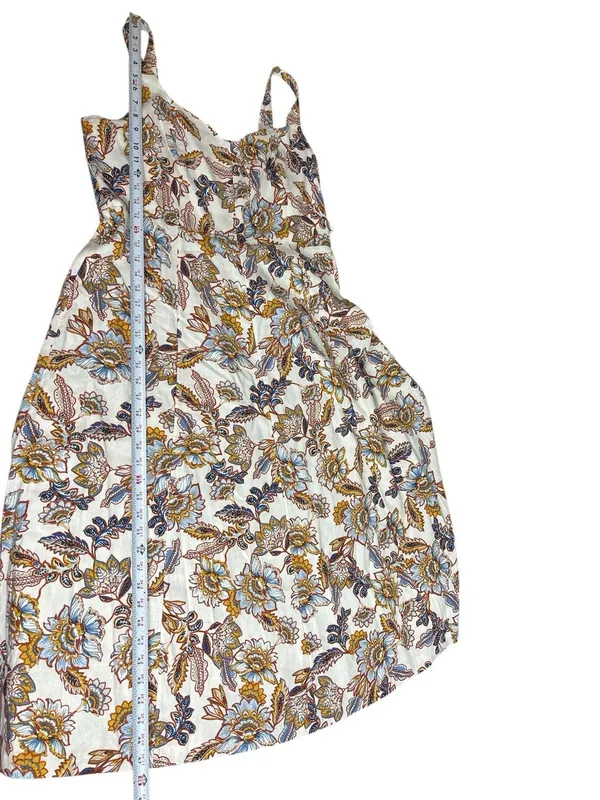 Old Navy XL Floral Print Smocked Back Linen Blend Midi Dress NWT Coquette - Image 11